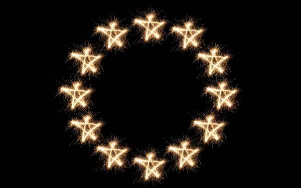 Euro Unie vlag sparkler — Stockfoto