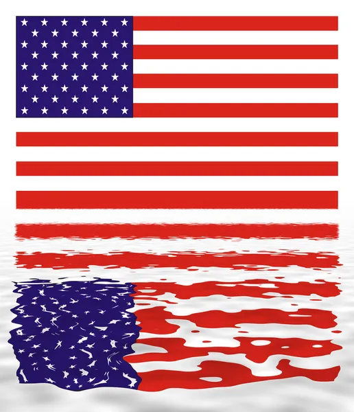 USA bandery odbicie — Zdjęcie stockowe