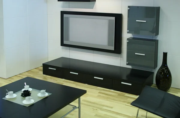 Modernt rum med TV — Stockfoto