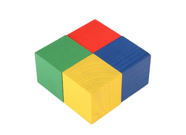 Four toy cubes — Stock Photo, Image