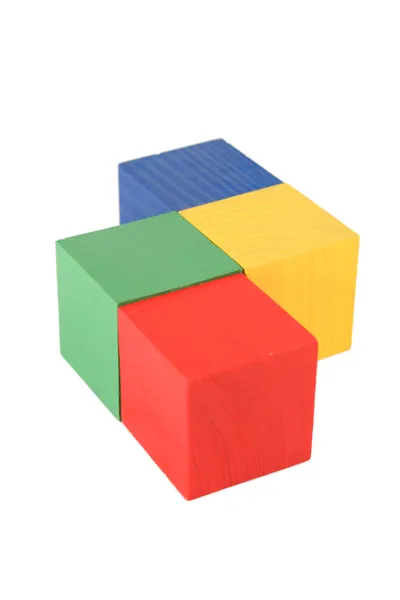 Кубики деревянных игрушек — стоковое фото