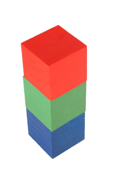 Torre de cubo de brinquedo — Fotografia de Stock