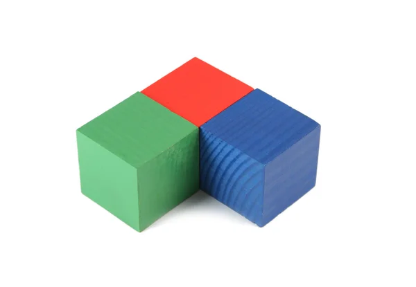 Cubos de brinquedo de madeira — Fotografia de Stock
