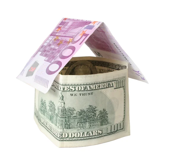 Euro dollar huis — Stockfoto