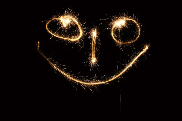 Smiley sparkler — Stock Photo, Image