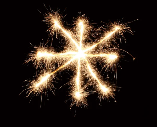 Sparkler snowflake — Stock Photo, Image