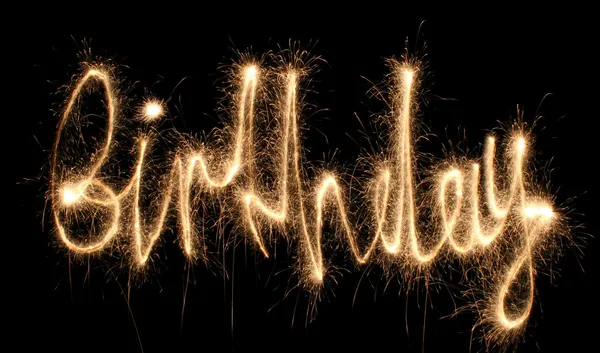 Birthday sparkler (you can see other words in my portfolio) — Stock Photo, Image