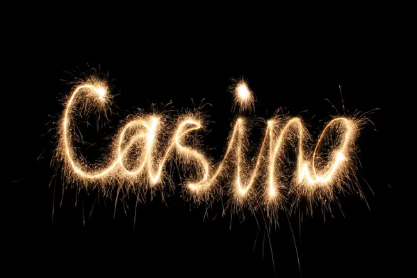 Palavra casino sparkler — Fotografia de Stock
