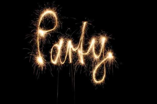 Party word sparkler — Stock Photo, Image