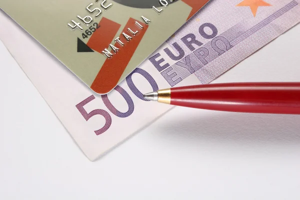 Кредитная карта евро — стоковое фото