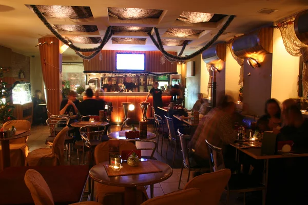 Night cafe interior — Stock Photo, Image