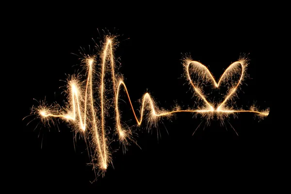 Wave heart sparkler 2 — Stock Photo, Image