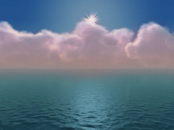 Σύννεφα και ωκεανό — Φωτογραφία Αρχείου