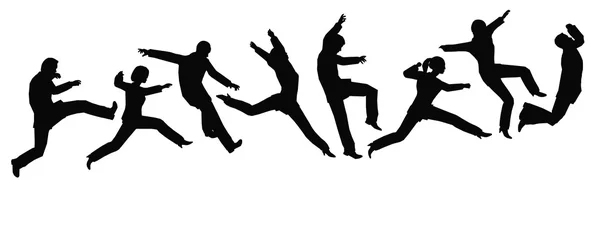跳跃 businessteam — 图库照片