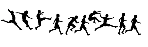 Άλμα τρέχοντας παιδιά — Φωτογραφία Αρχείου