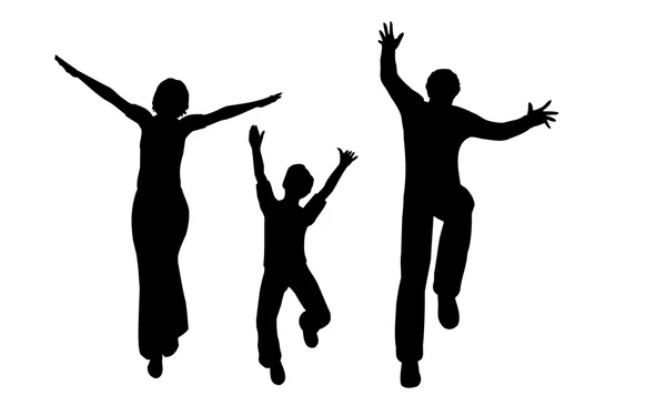 Jumping family — Stock Photo, Image