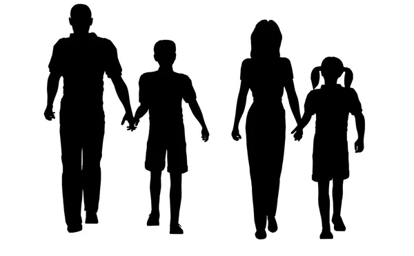 Walking family — Stock Photo, Image