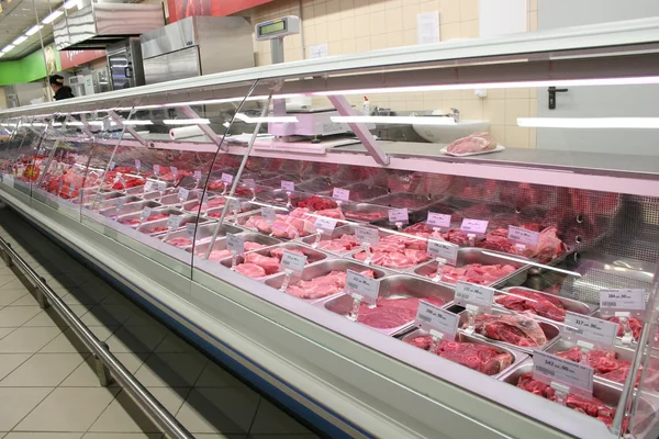 Vlees in winkel — Stockfoto