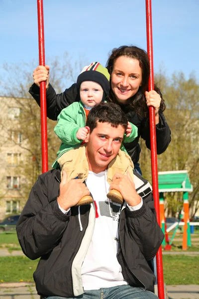 Family on seesaw 2 — Stock Photo, Image