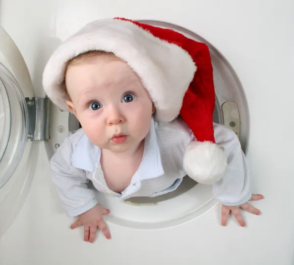 Natal bebê de máquina de lavar — Fotografia de Stock