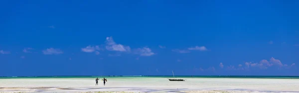 Панорама экзотического побережья Занзибара — стоковое фото
