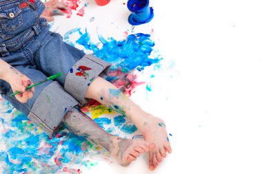 Boy painting clipart