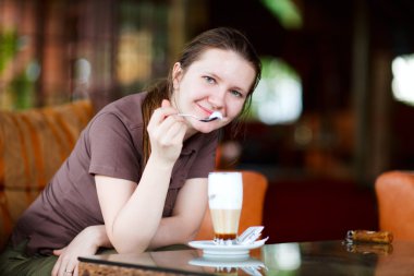 Woman with coffee clipart