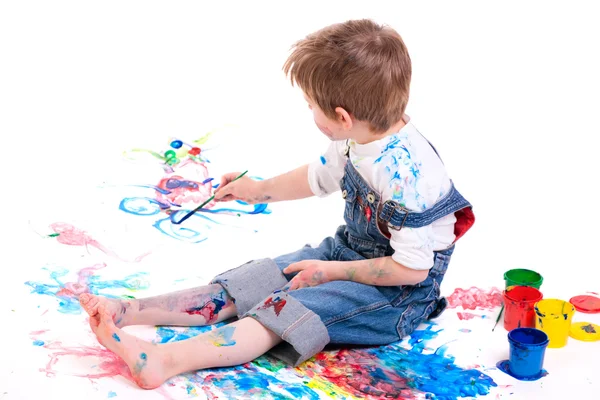 Chlapec malování — Stock fotografie