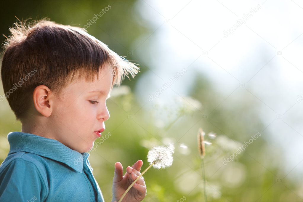 Boy with dandelion