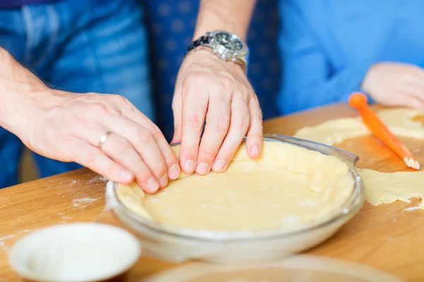 Closeup of baking a pie — Stock Photo, Image