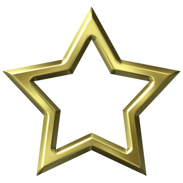 Moldura de estrela dourada 3D — Fotografia de Stock