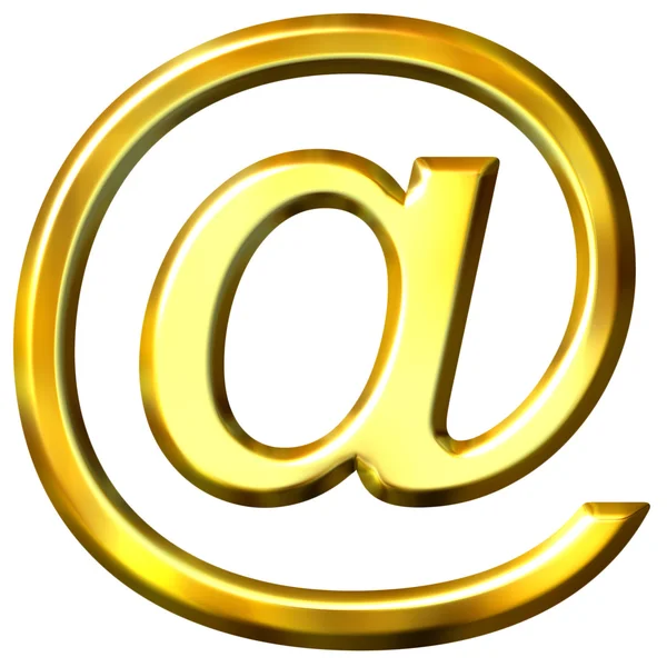 Símbolo de oro correo electrónico 3D — Stok fotoğraf