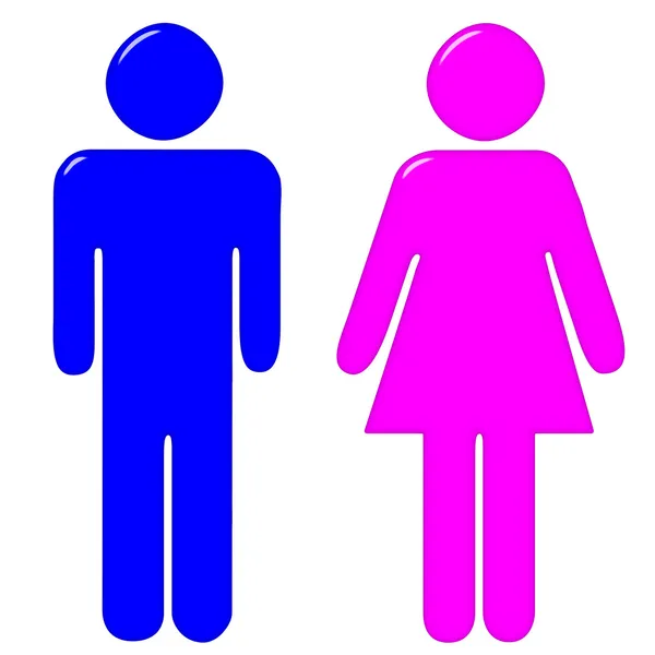 3D-mannelijke en vrouwelijke silhouetten — Stockfoto
