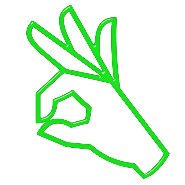 3D OK segno della mano — Foto Stock