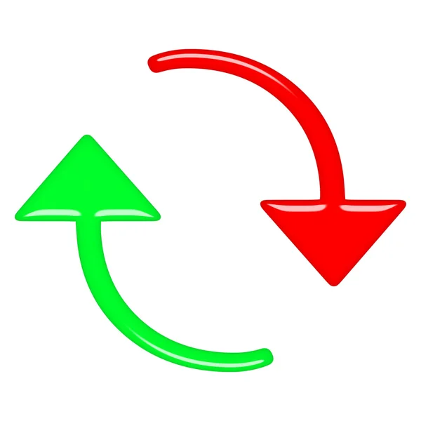 3d circular up and down arrows — Stock Photo, Image