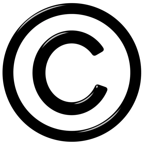 3D symbol praw autorskich — Zdjęcie stockowe