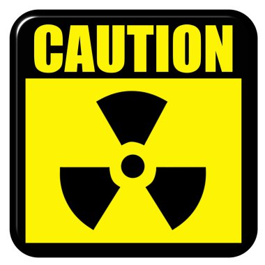 3D Caution Radioactive Sign clipart