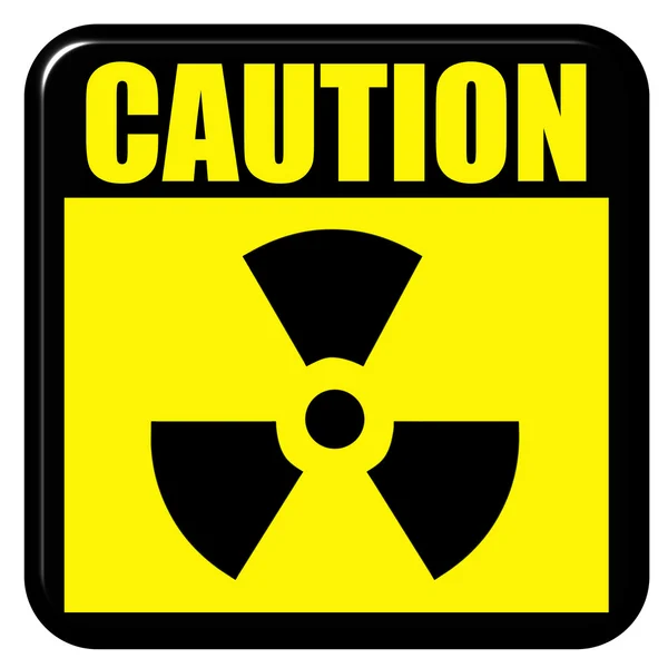 3D ostrożnie radioaktywnych znak — Zdjęcie stockowe