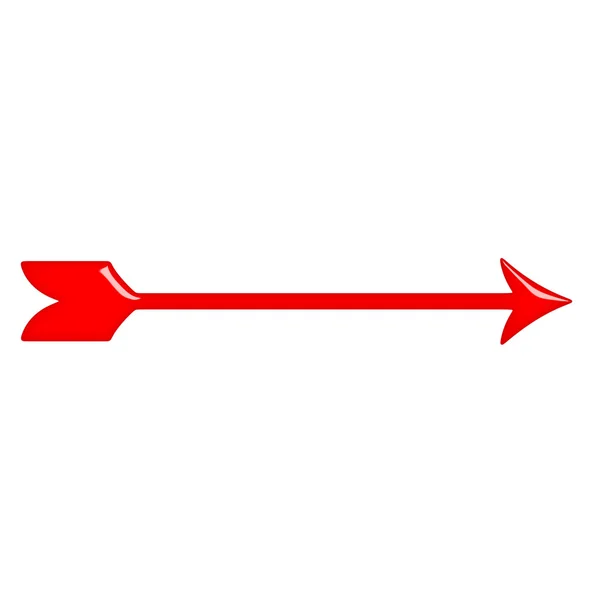 3D Glossy Red Arrow — Stock Photo, Image