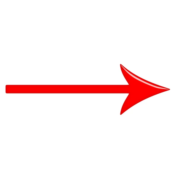 3 d の光沢のある赤い矢印 — ストック写真
