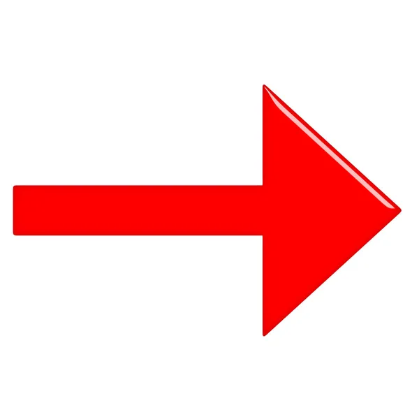 3D Glossy Red Arrow — Stock Photo, Image