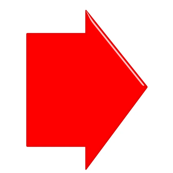 Freccia rossa lucida 3D — Foto Stock