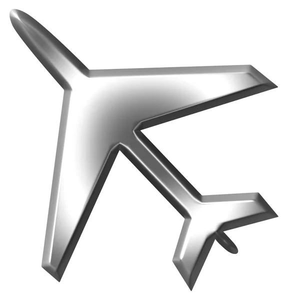 3D gümüş uçak — Stok fotoğraf
