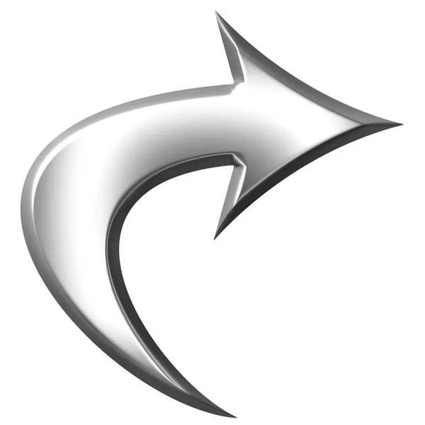 3D Silver Circular Arrow — Stock Photo, Image