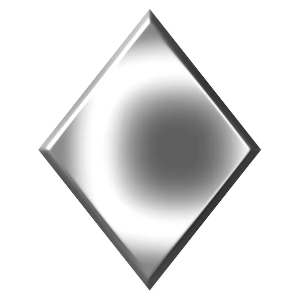 Diamante de prata 3D — Fotografia de Stock