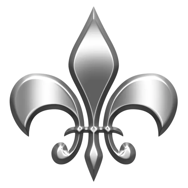 3D срібло Fleur de Lis — стокове фото
