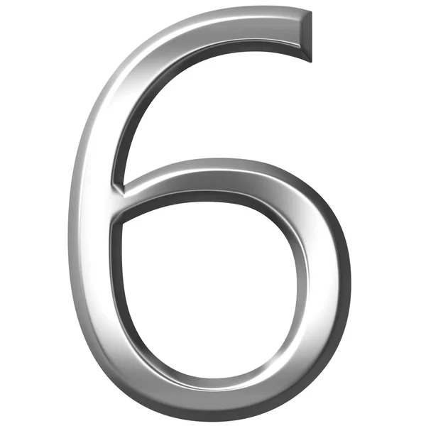 3D Silver Number 7 — Stock Photo, Image