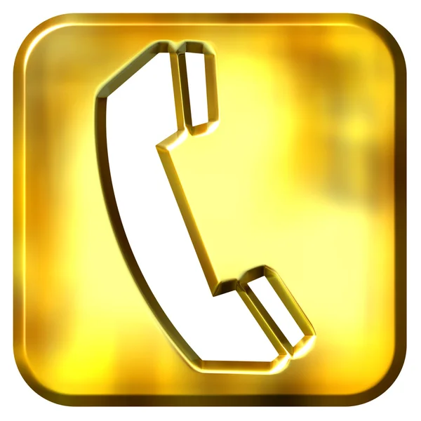 Sinal de telefone dourado 3D — Fotografia de Stock