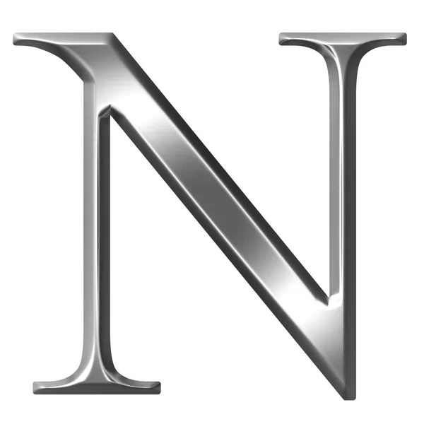 3D-zilveren Griekse letter ny — Stockfoto