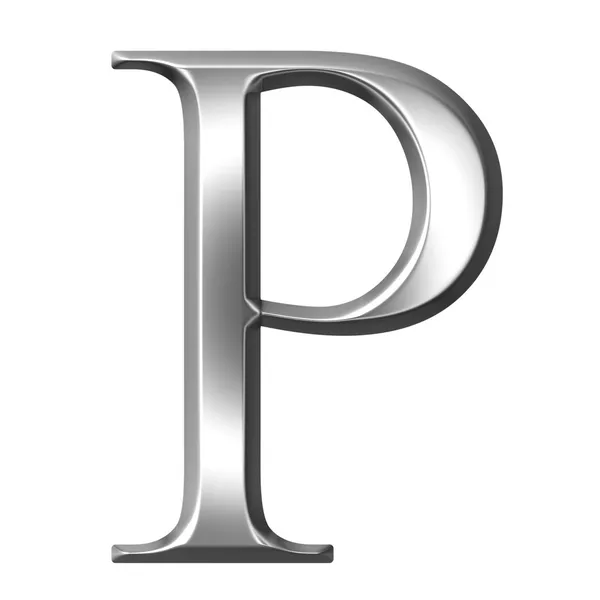 Серебряно-греческая буква Ро — стоковое фото